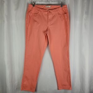 Cato Womens Modern Straight Leg Ankle Length Blush Pink Trouser Pants Size 10